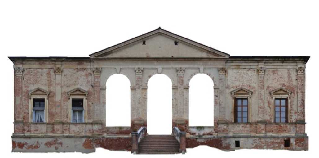 Vicenza, villa Gazzotti. Ortofoto del prospetto meridionale, Università Iuav di Venezia, Corso di Restauro, prof. M Piana, 2011