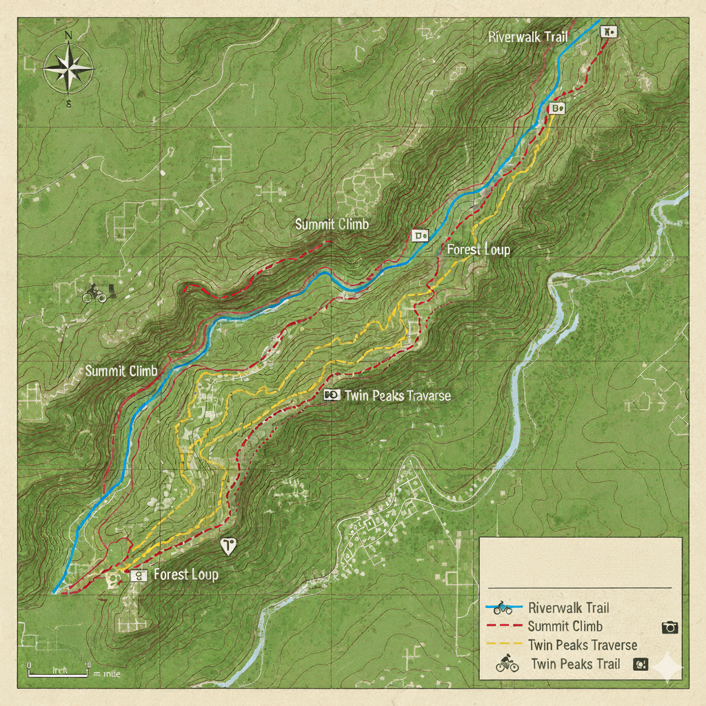 Mappare la sostenibilità - immagine di mappa come esempio GIS per sentieri ciclabili